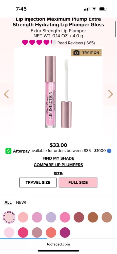 Lip injection maximum plump