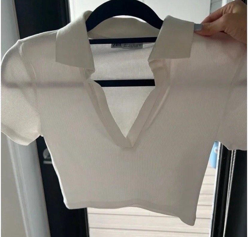Collar Zara White Top 