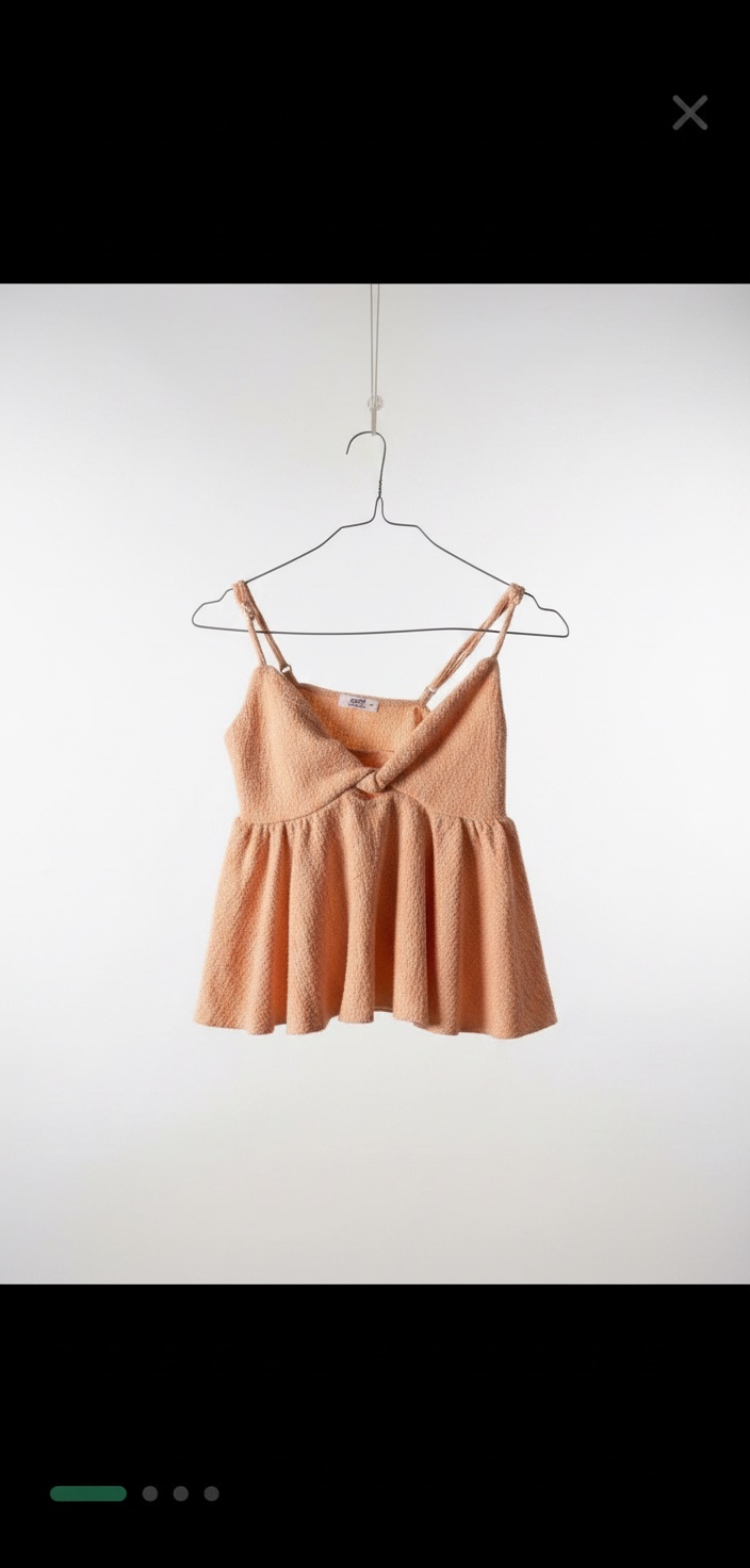 Haut Texturé Rose Poudré à Bretelles