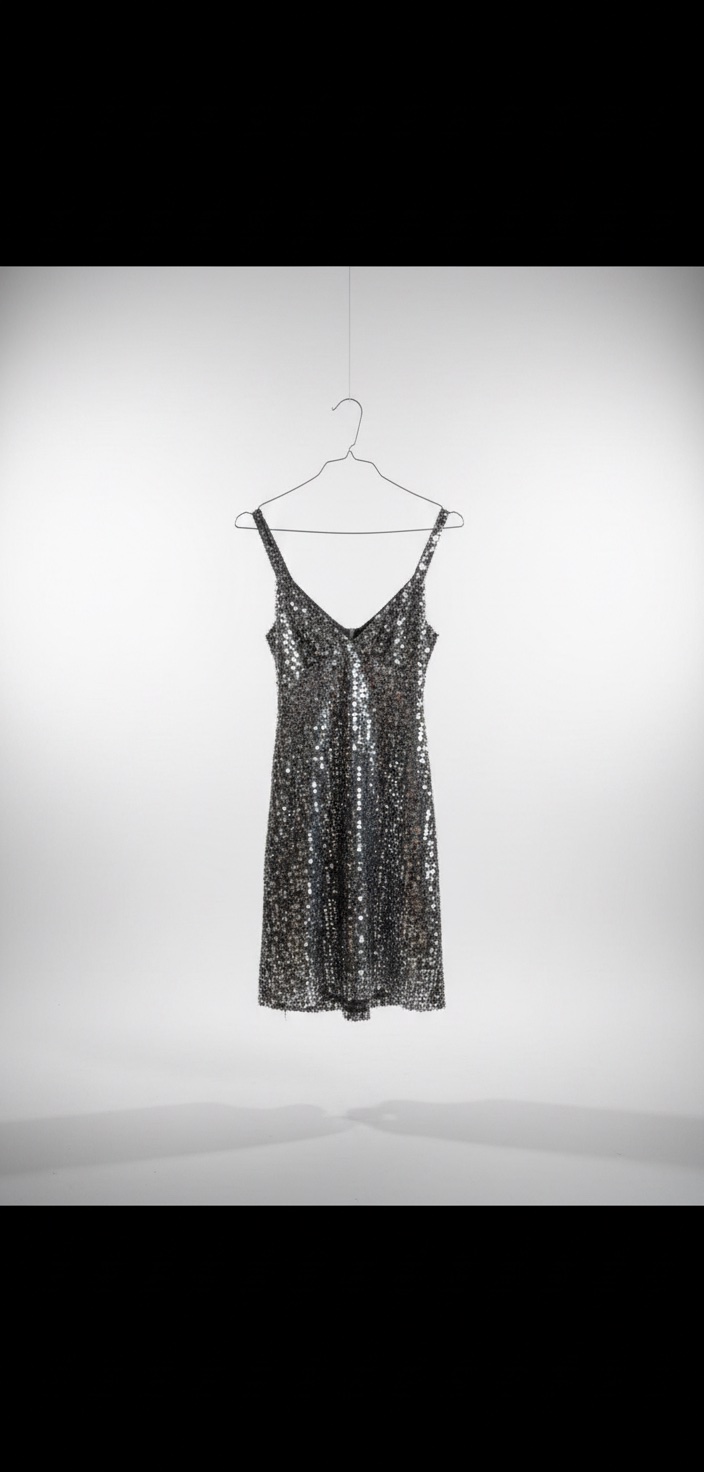 Robe à Paillettes Argentées