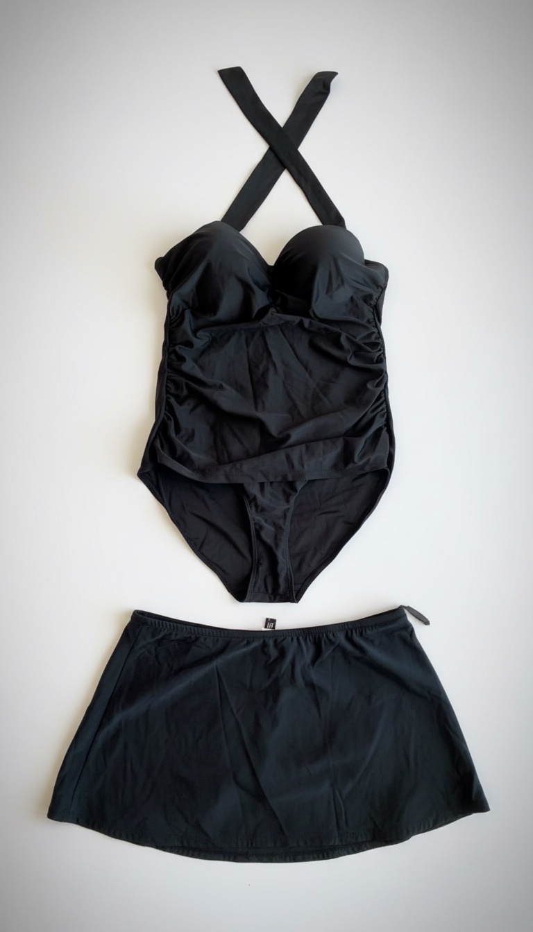 Maillot noire avec jupe
