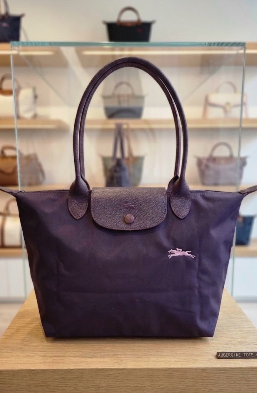 Sac longchamp aubergine taille M