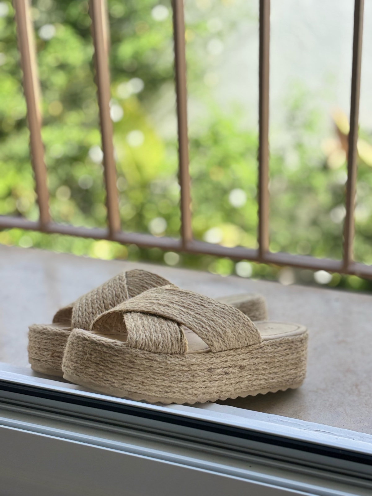 Sandales compensées en corde