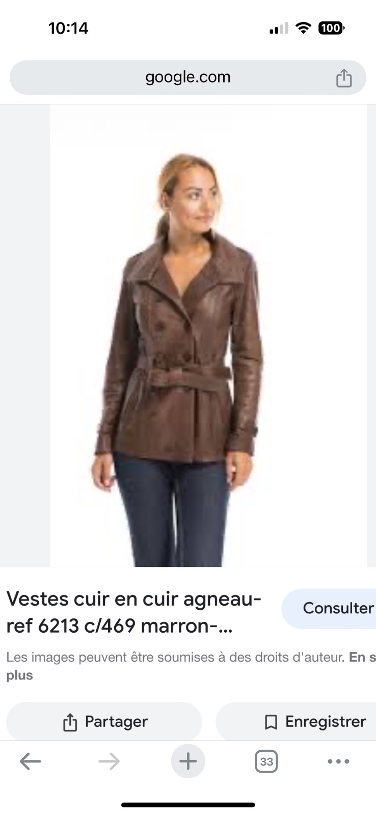 Veste cuir croisee 