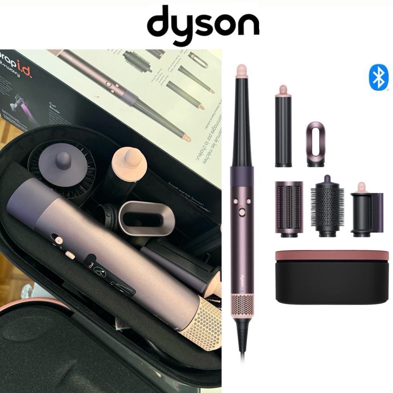 Séchoir coiffant et sèche-cheveux Dyson Airwrap i.d. pour cheveux droits et ondulés (viole Céramique/Or Rose)