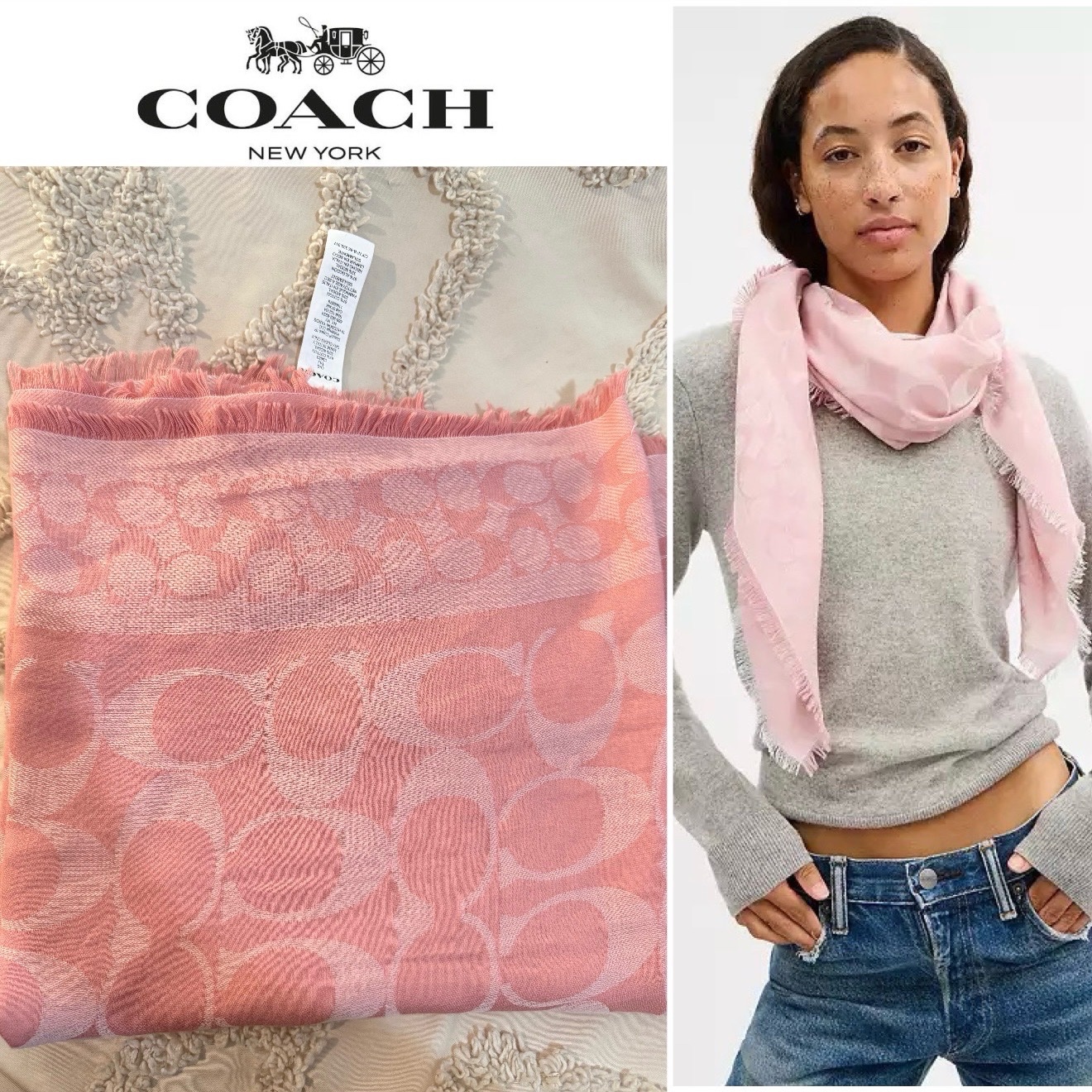 Echarpe coach Signature Oversized Square Scarf