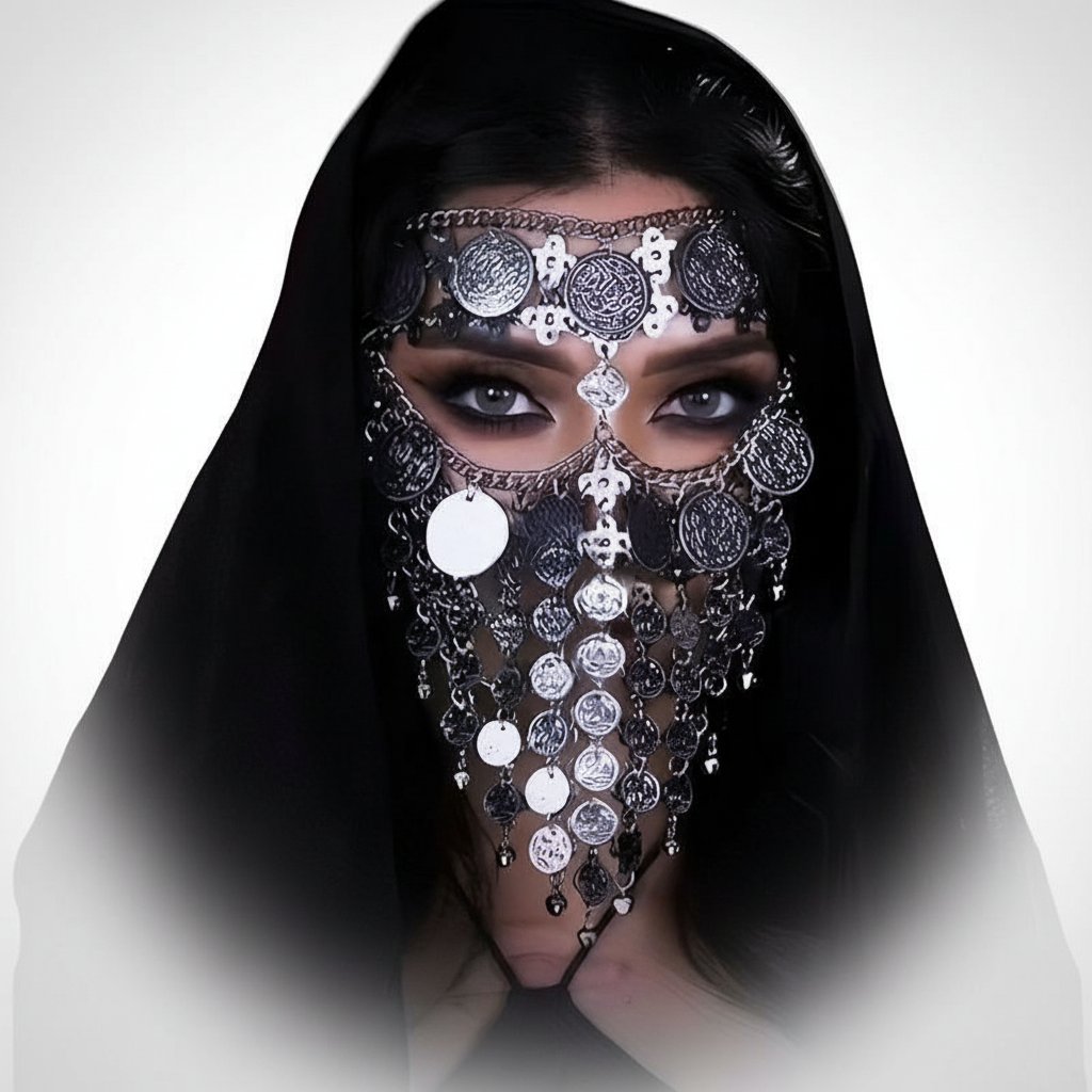 Superbe Bijou visage couleur argenté 