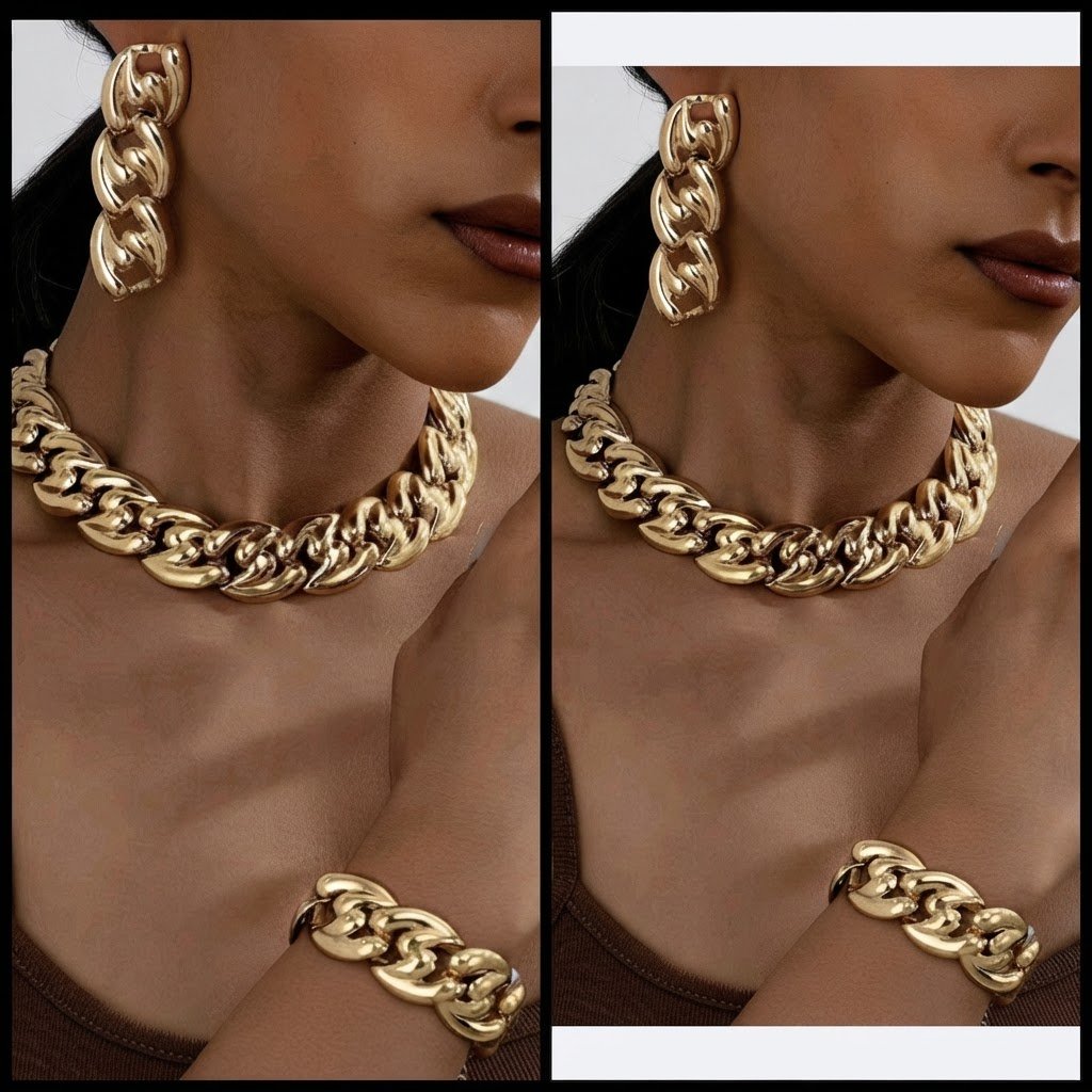 Collier+ bracelet+ boucles d'oreilles 