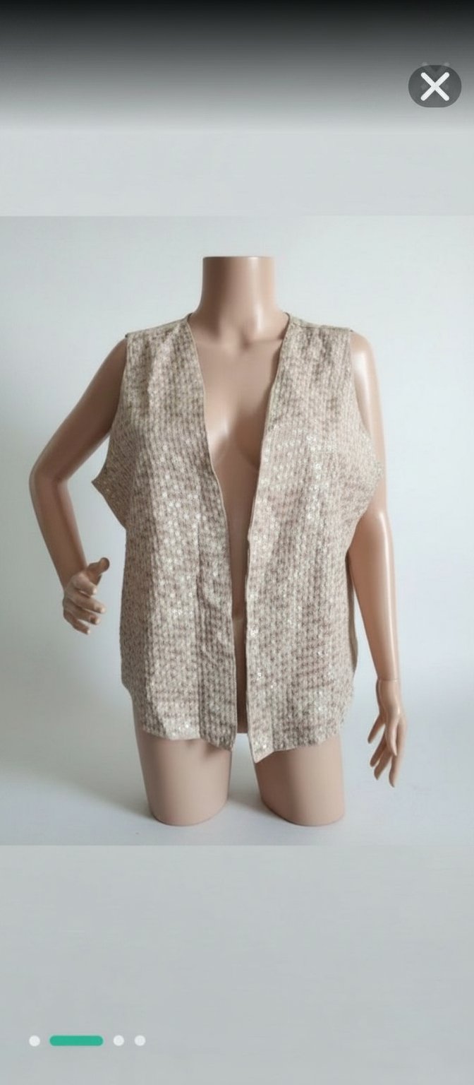 Superbe en lin + sequins à l'avant 