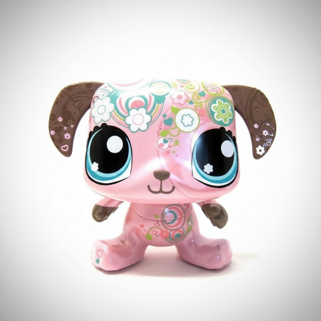 Grande figure petshop sonore qui aboie en remuant les oreilles , la tête et les pattes au son de la musique...Les fleurs sur sa tête s'allument Aussi 