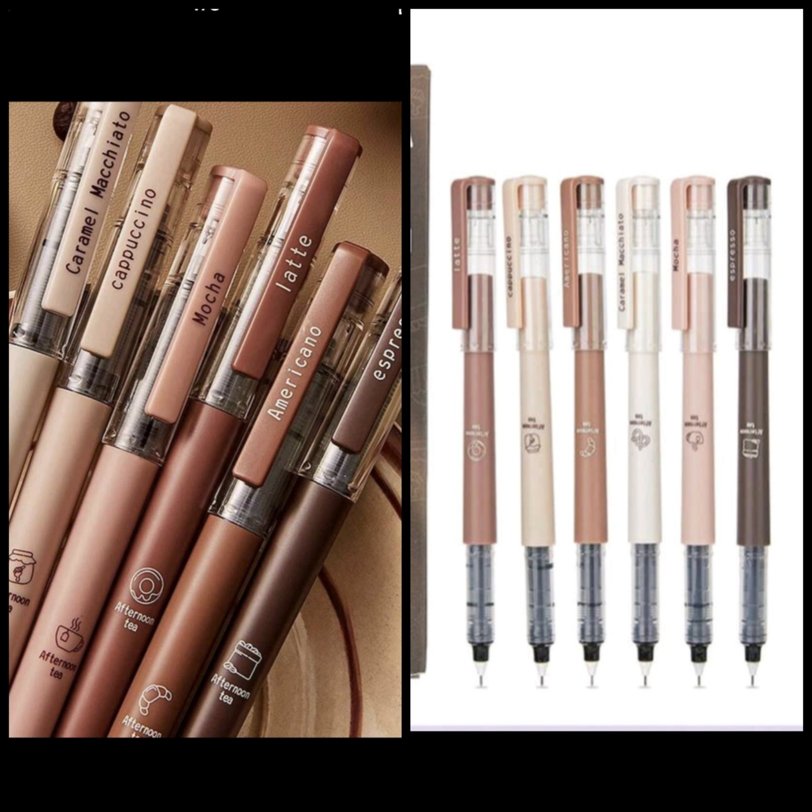 Superbe lot 6 stylos  thème café 