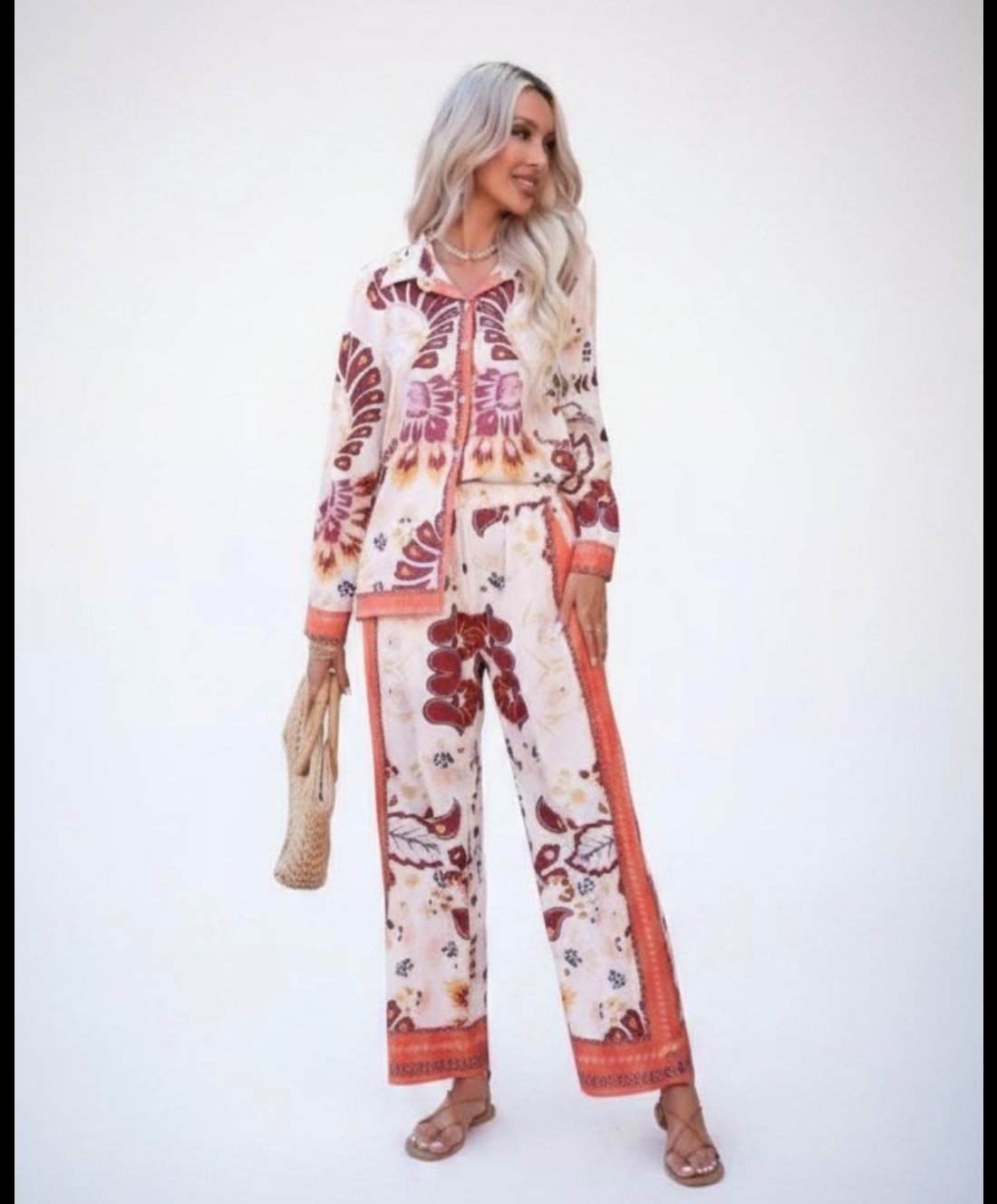 Sublime ensemble pantalon+ chemise assortie 