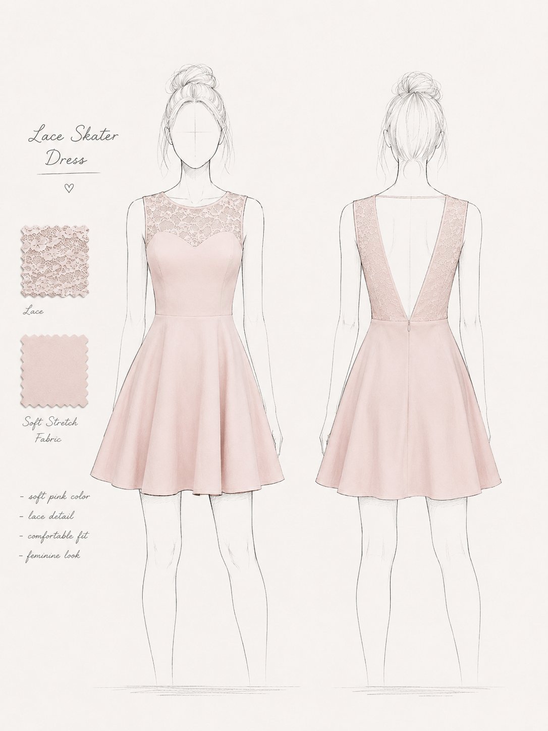 Robe rose courte