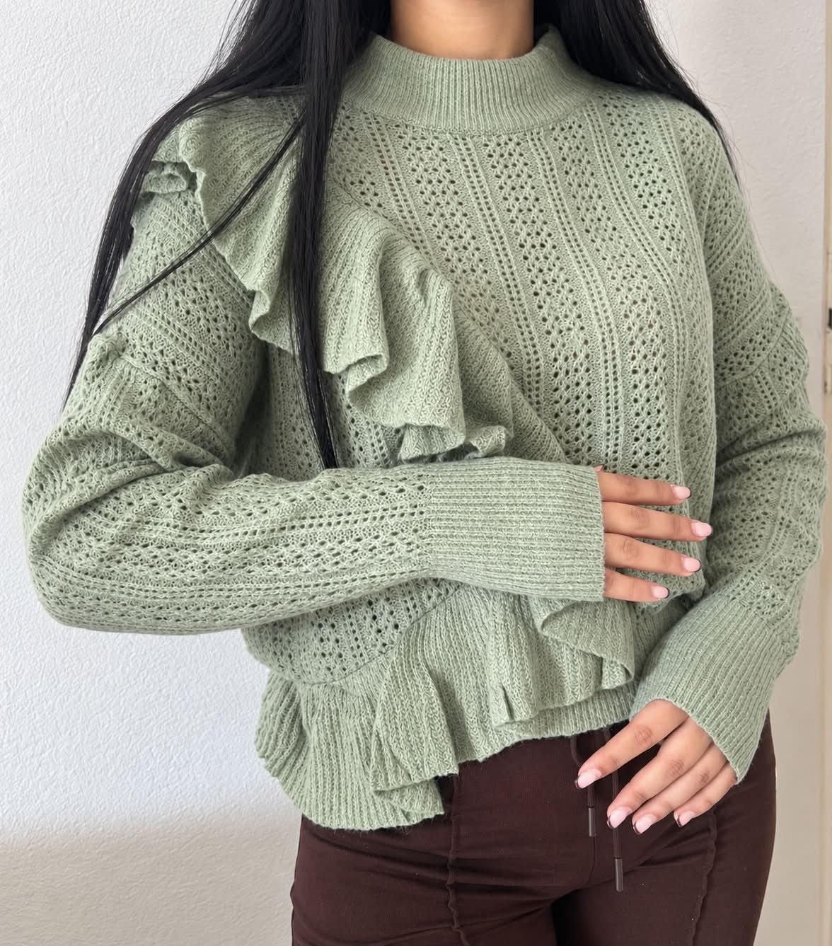 Pull vert d'eau 