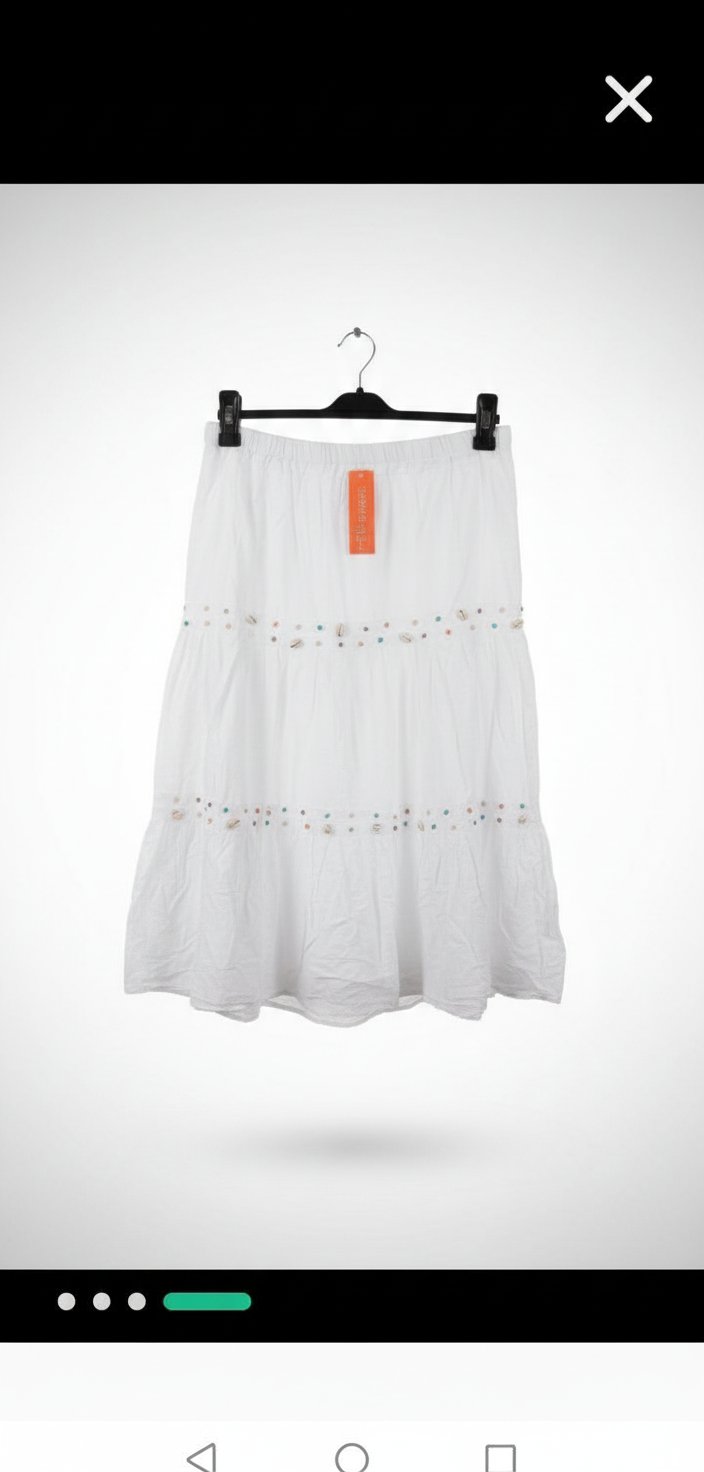 Jupe midi blanc avec 🦪 