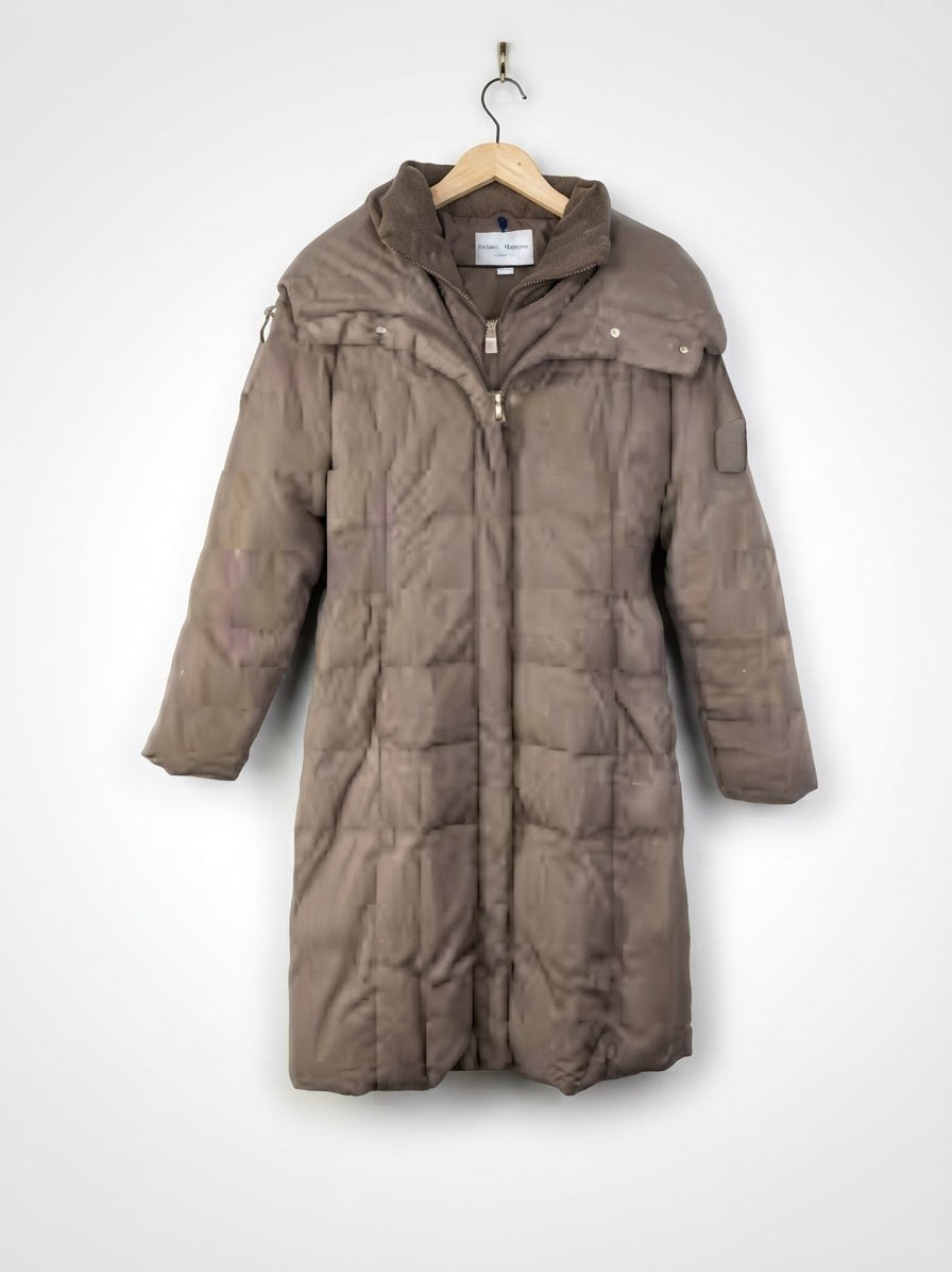 Manteau metalisé vert kaki mango 