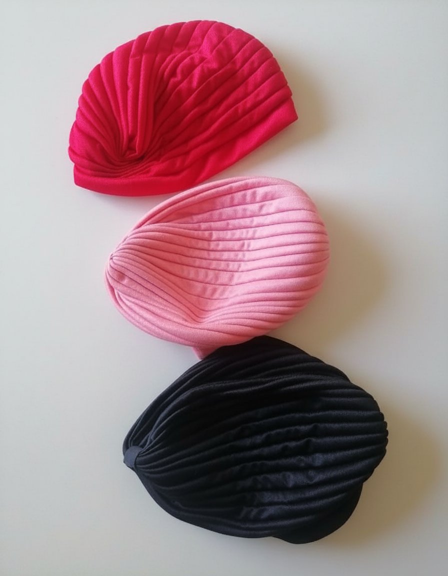 Lot de 3  turbans satiné 