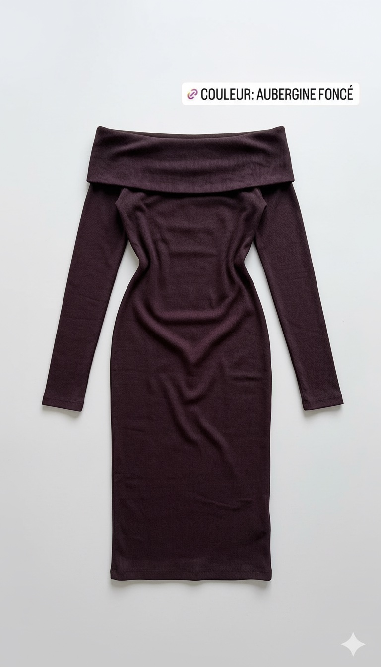 Robe aubergine en lycra