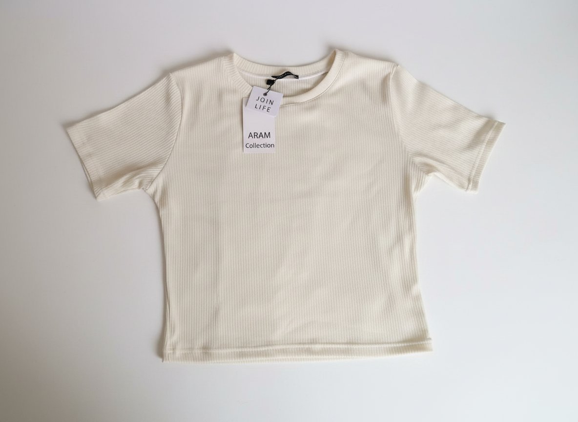 Crop top lycra ecru