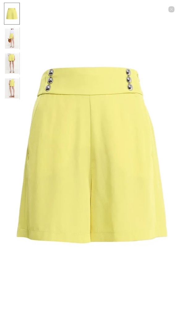 Short pinko taille haute couleur chartreuse 