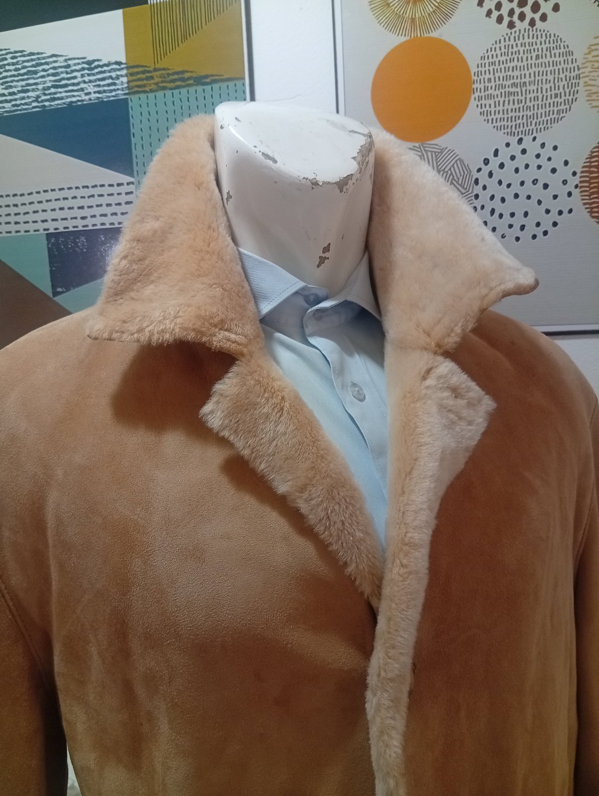 Manteau italien cuir avec Interieur fourrure xl