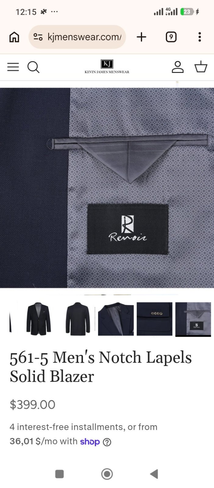 Costume Renoir avec chemise Polo Ralph et cravate 