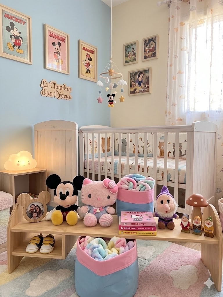 Mickey mouse + hello kitty + sanfour  