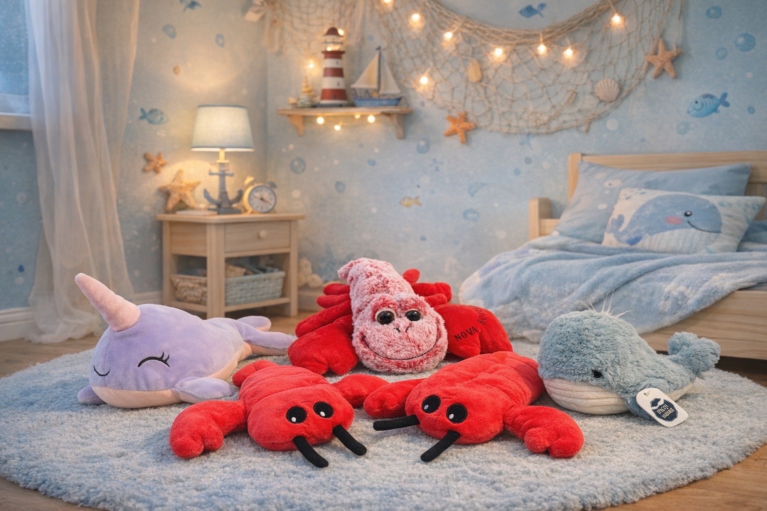 Lot peluches marines 