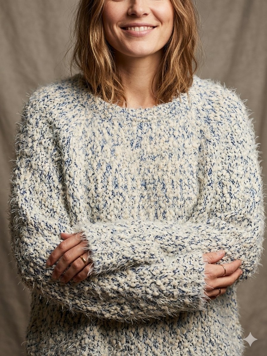 Pull "Doudou" Maille Poilue & Détail Dos Nu