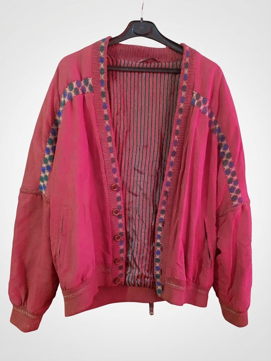 Veste bomber vintage rouge de la marque PIERRE MONÉE