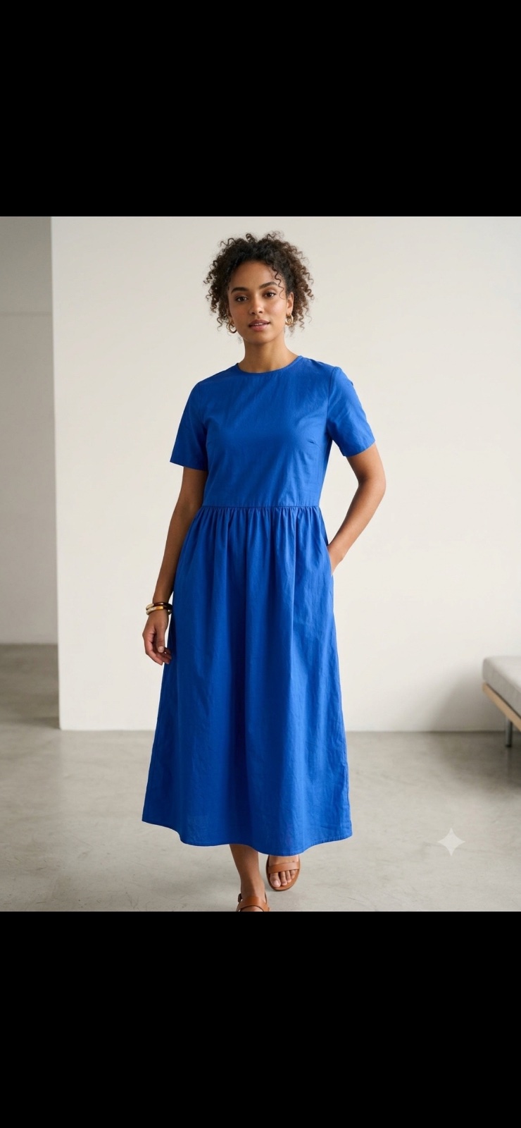 Robe en coton bleu cobalt