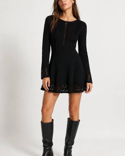 Minirobe en maille ajourée H&M