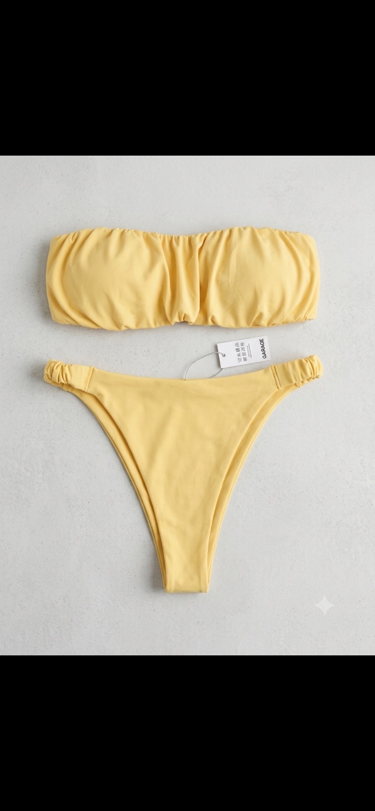 Maillot de bain 2 pièces jaune pastel - GARAGE - Neuf avec étiquette