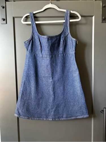 Robe courte en jean bleu moyen