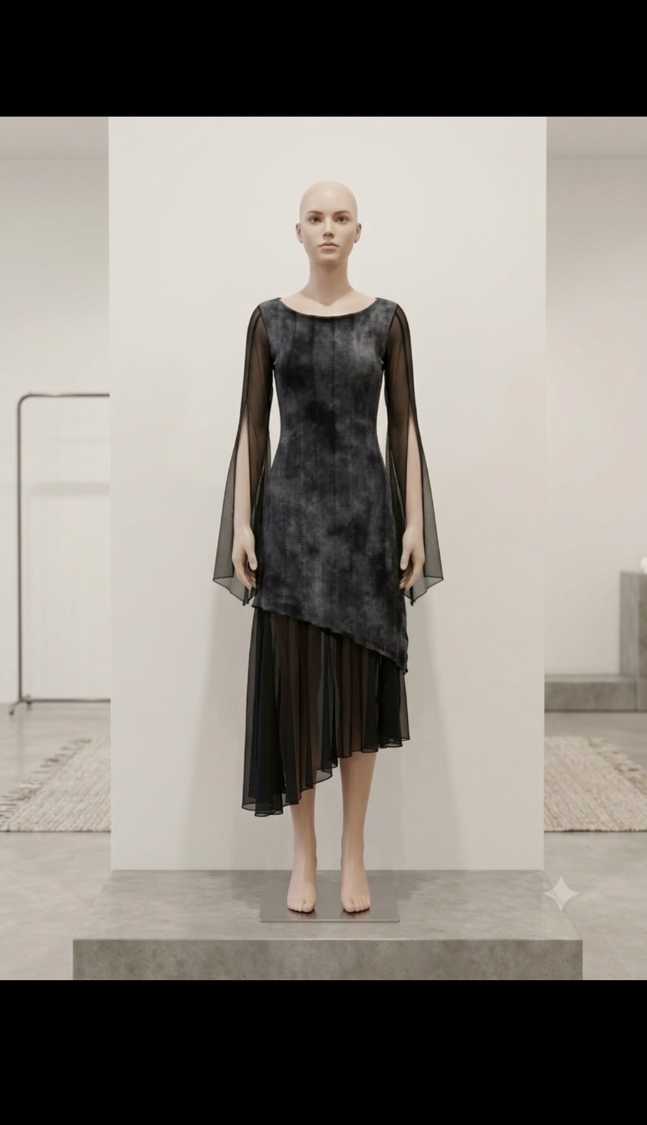 Robe Asymétrique Grise et noire 