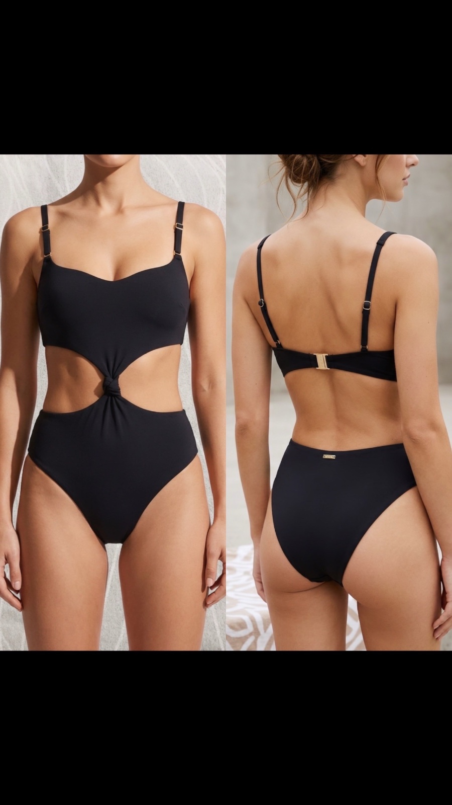 Maillot de bain une pièce noir style Trikini