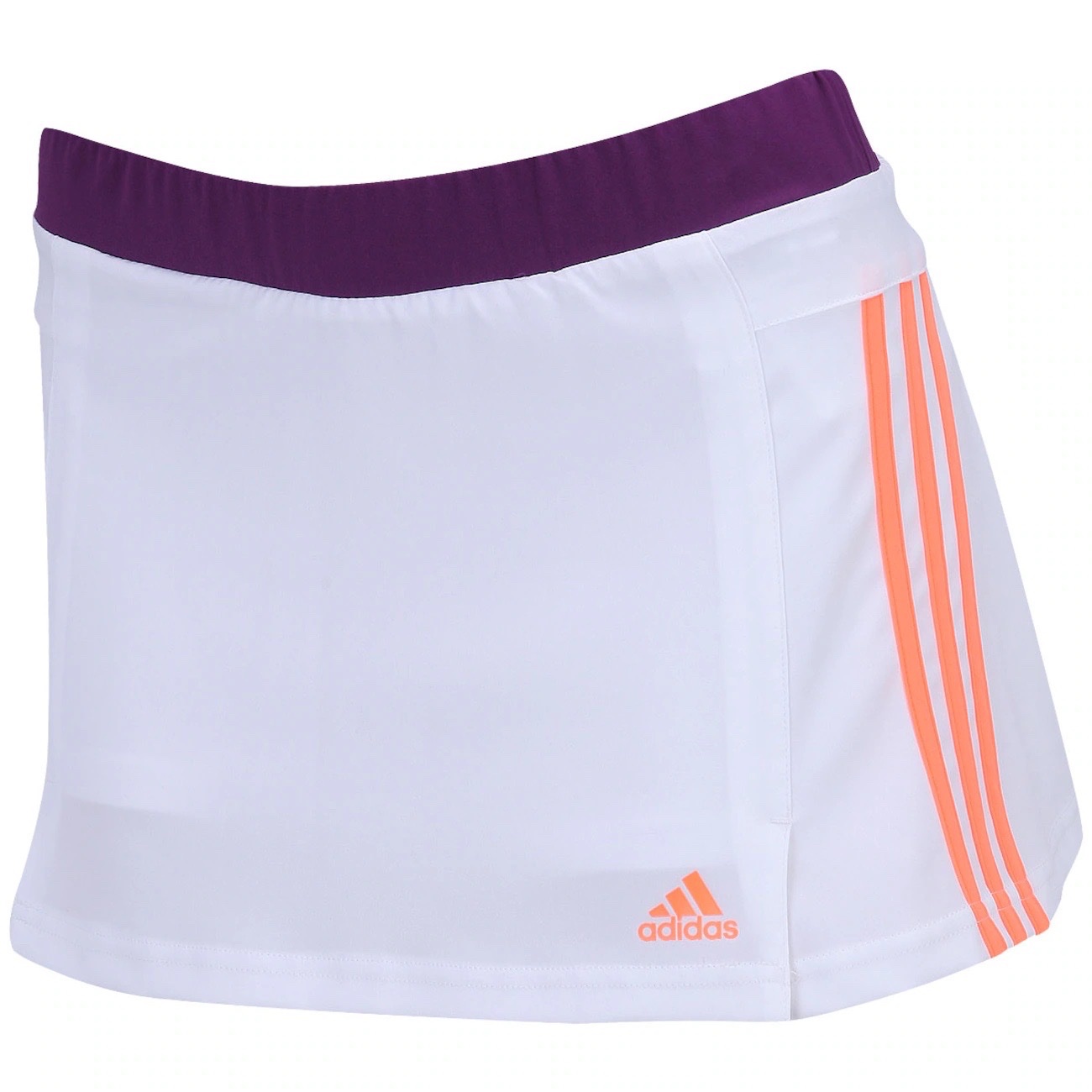 Jupe-short de tennis Adidas Response – Blanche, Violette & Orange 