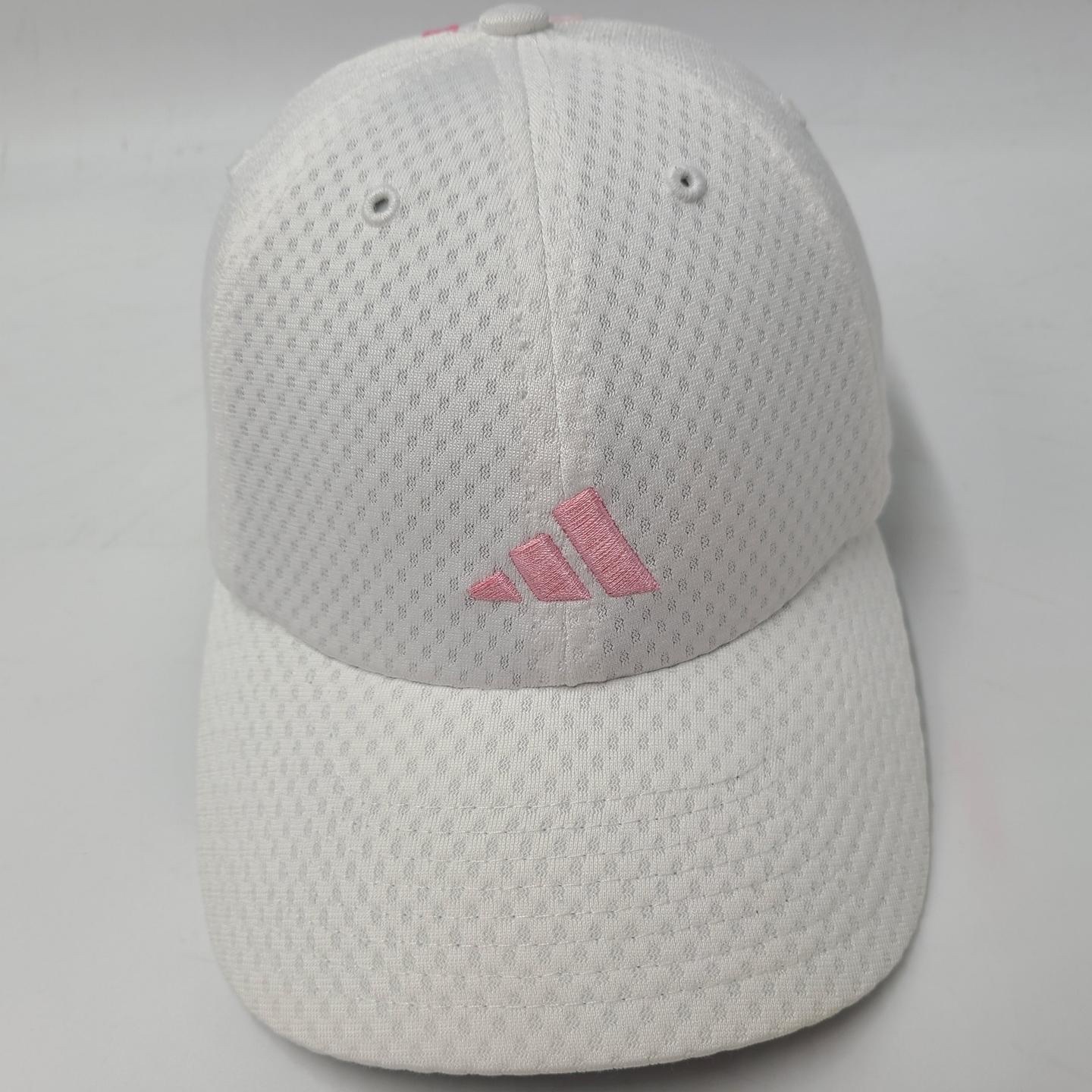  : Casquette Adidas blanche en mesh respirant (Logo Rose) 