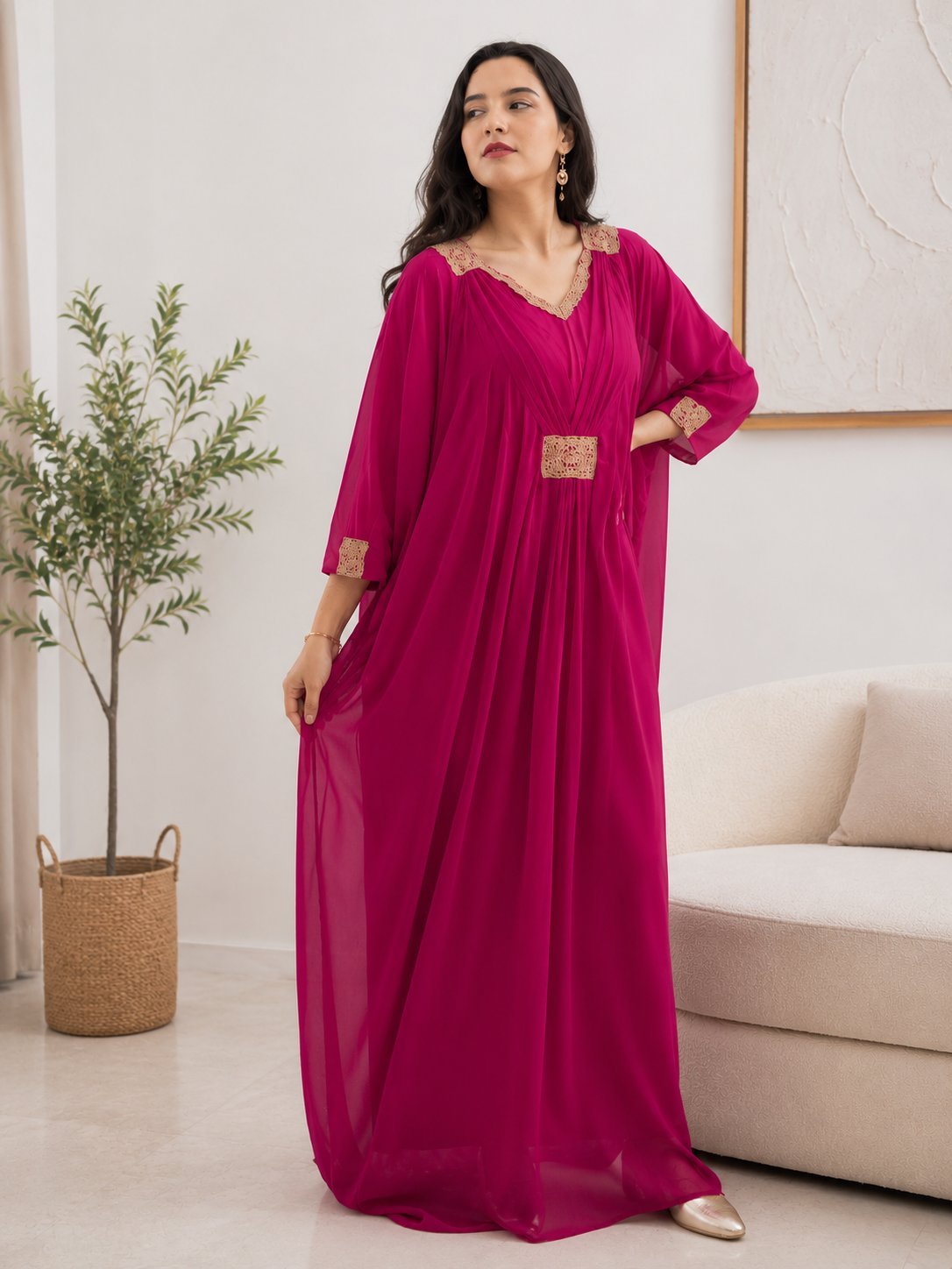 Caftan Élégance Fuchsia