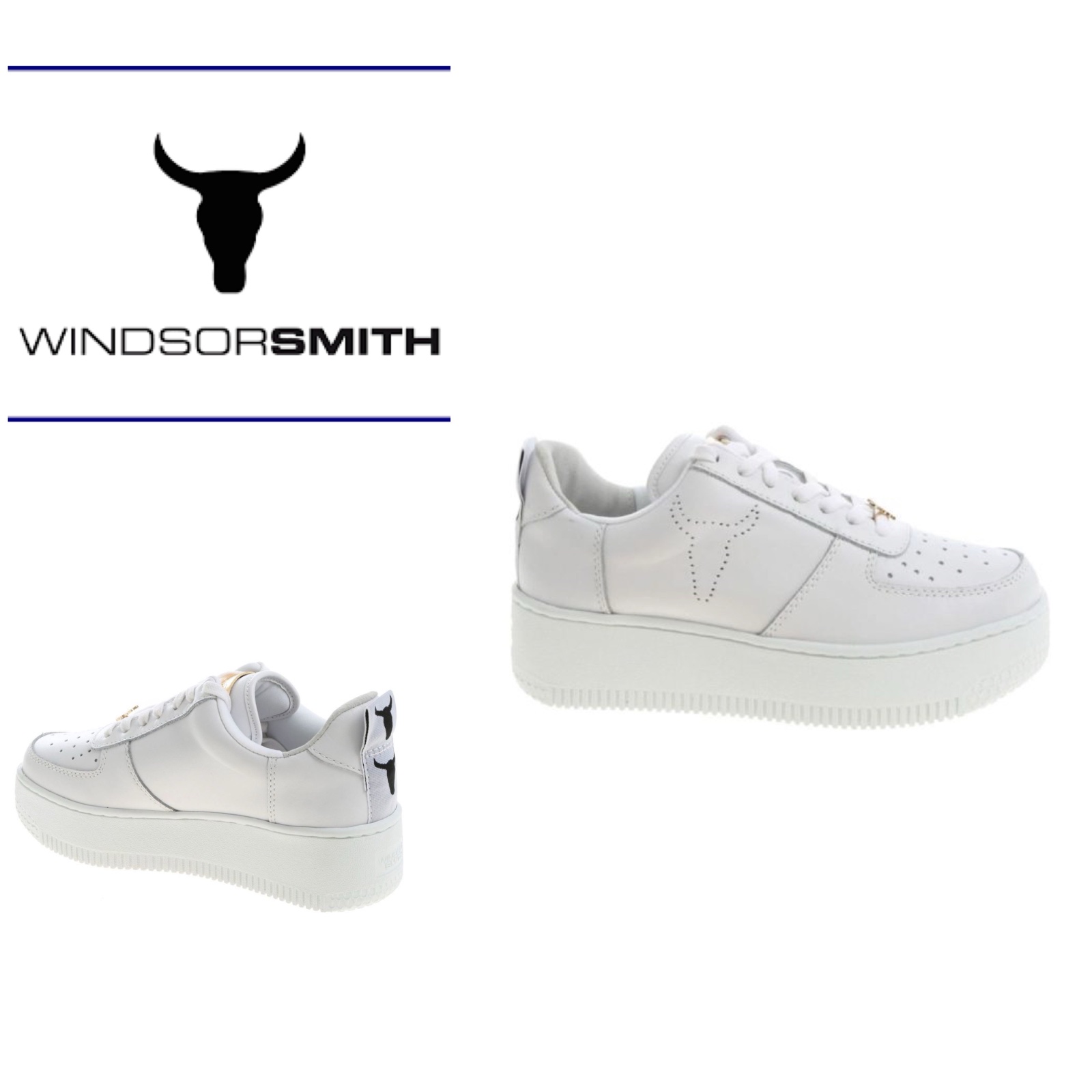 Baskets Windsor Smith Cuir blanches à plateforme 