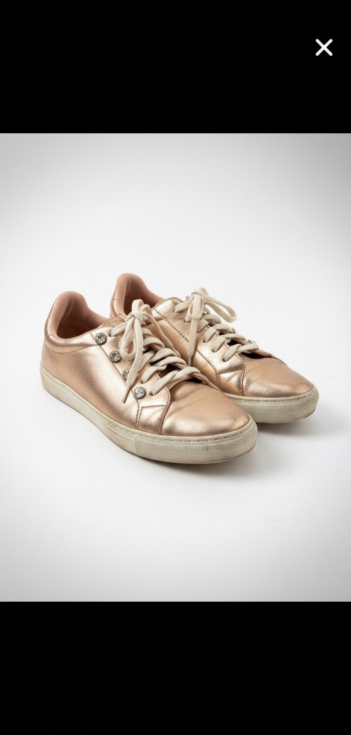 Baskets basses rose gold avec strass 