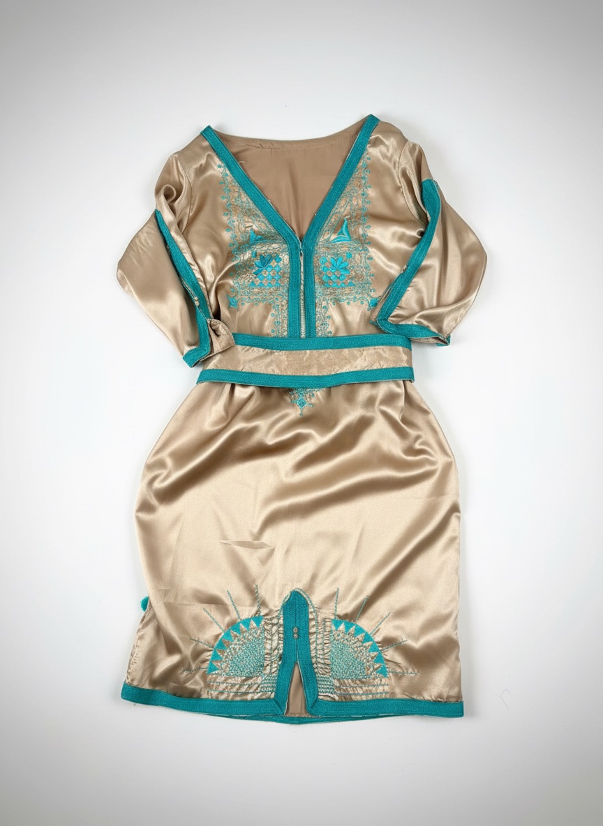 Code promo -20%. Profitez  Caftan moderne court satiné taille s