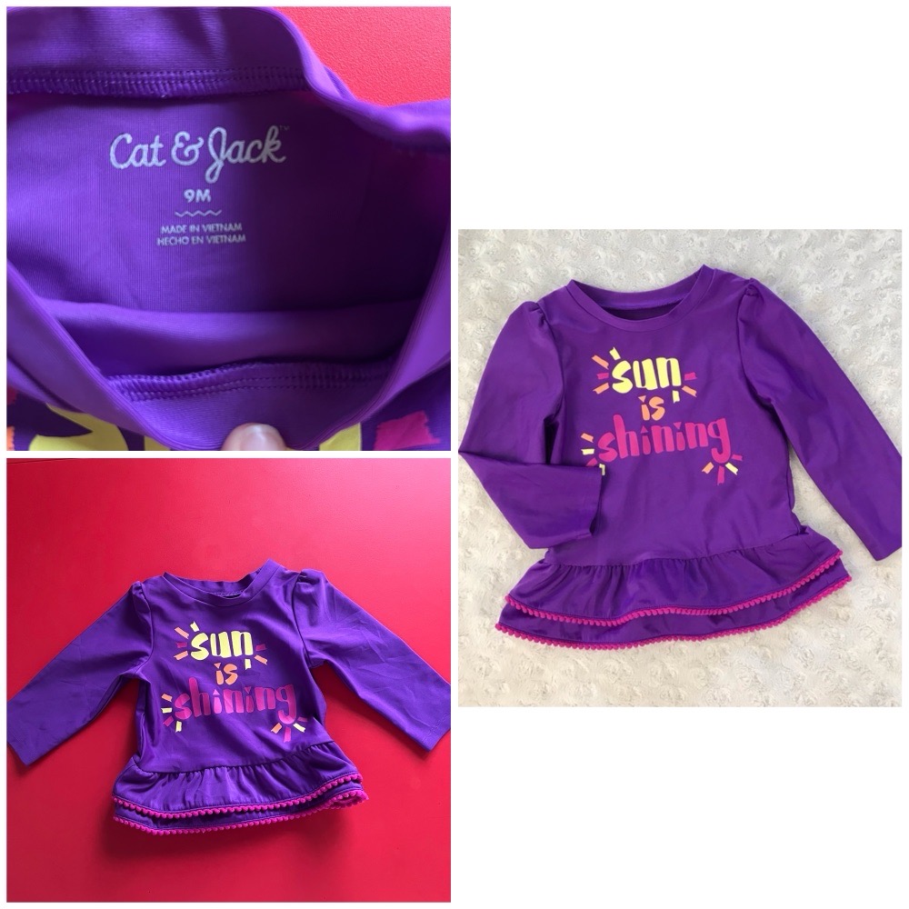 pull anti UV fillette manches longues  cat & jack 9 mois 