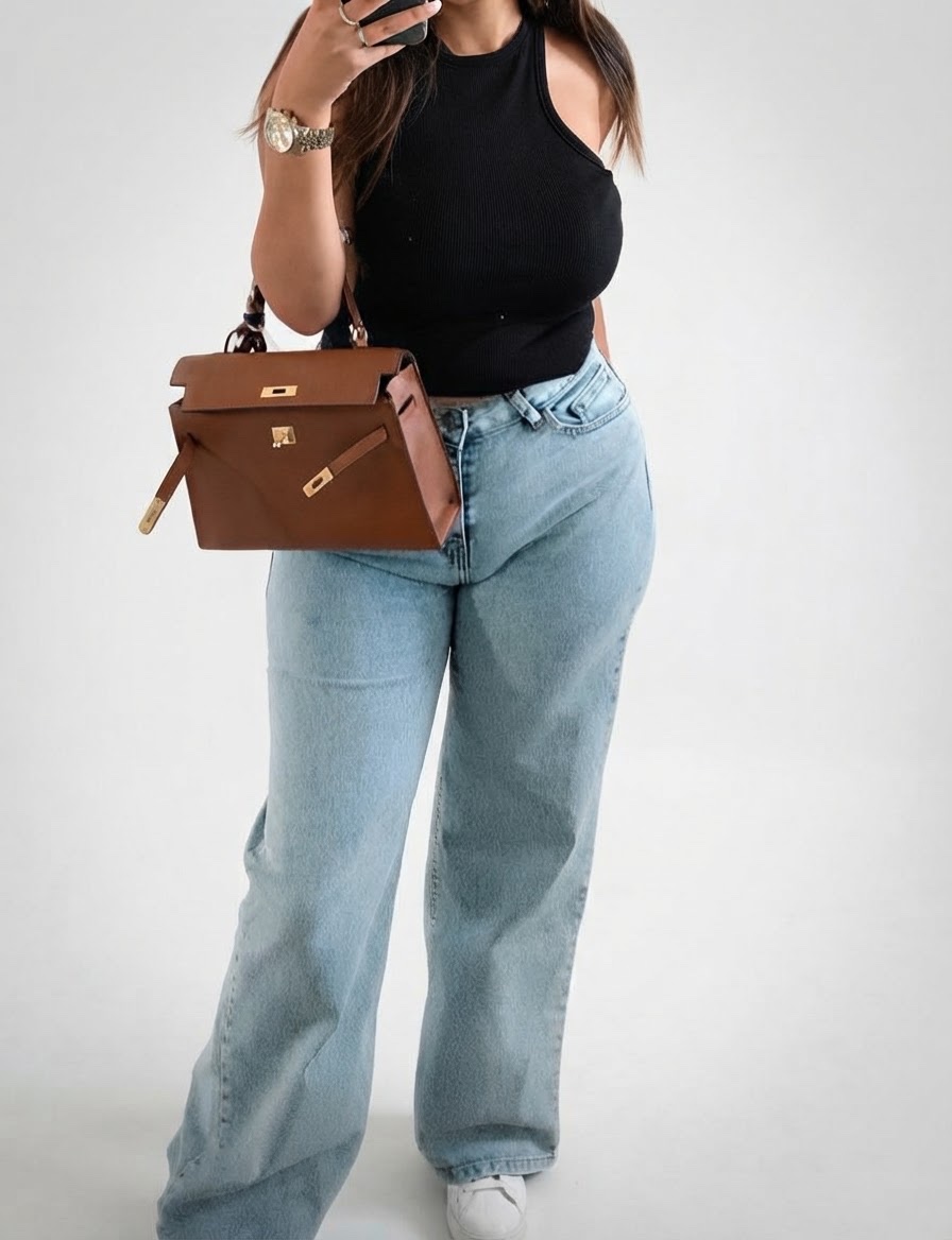 Pantallon jean tres comfortable en bleu clair
