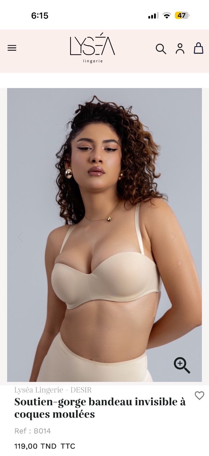 Soutien nude  95C  lyséa lingerie