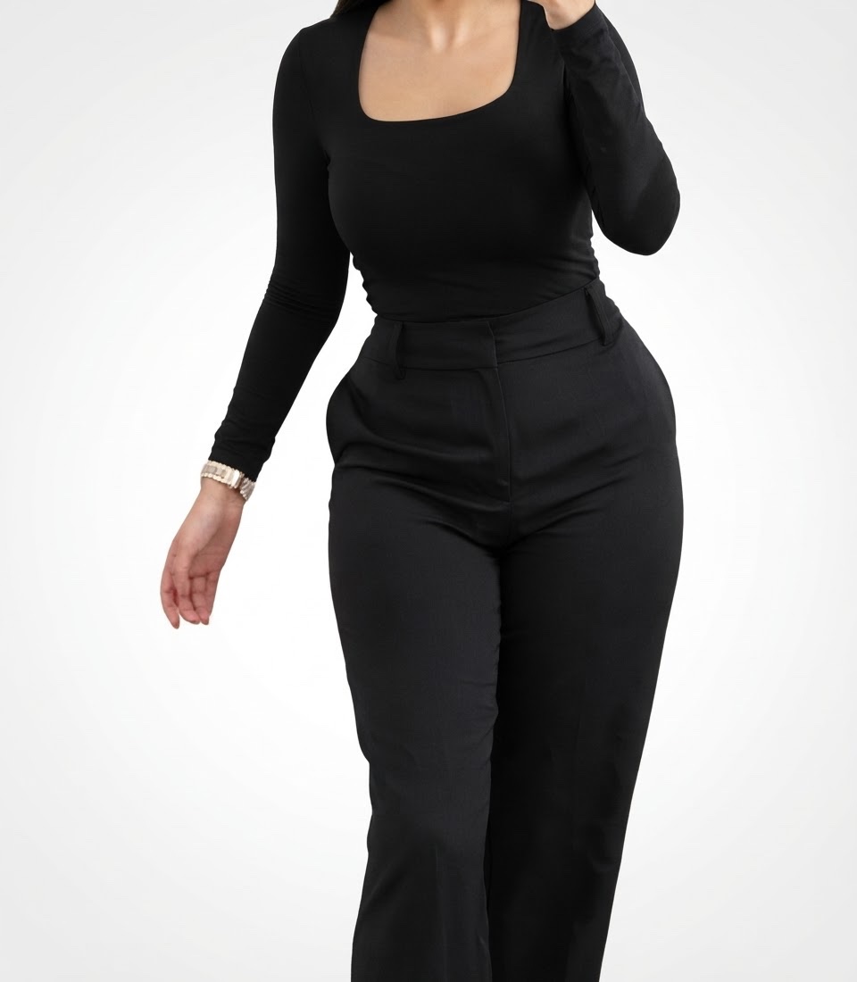 Pantallon posé tres elegant en noir taille 40 