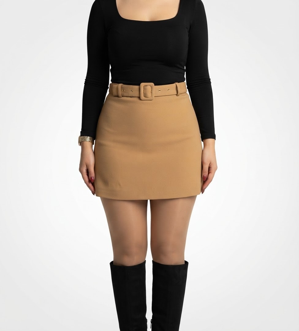Jupe short en nude tres classe 