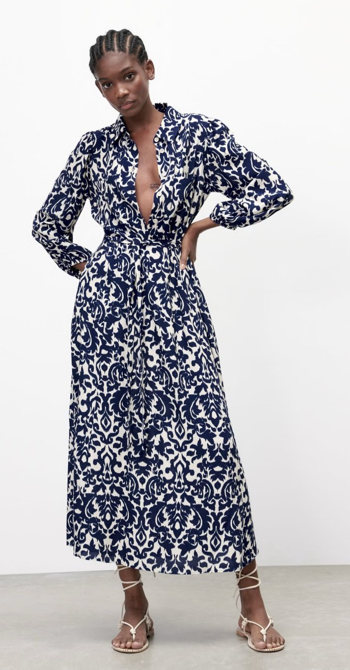 Robe zara bleu et blanc 