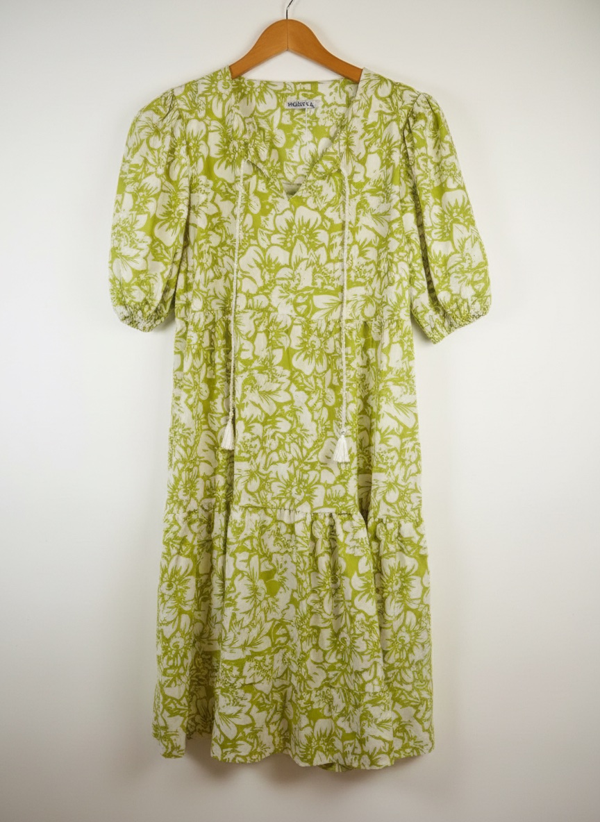 Robe verte et blanche