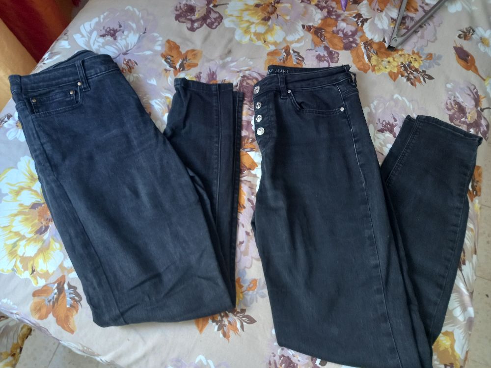 2 pantalons tailles haute 